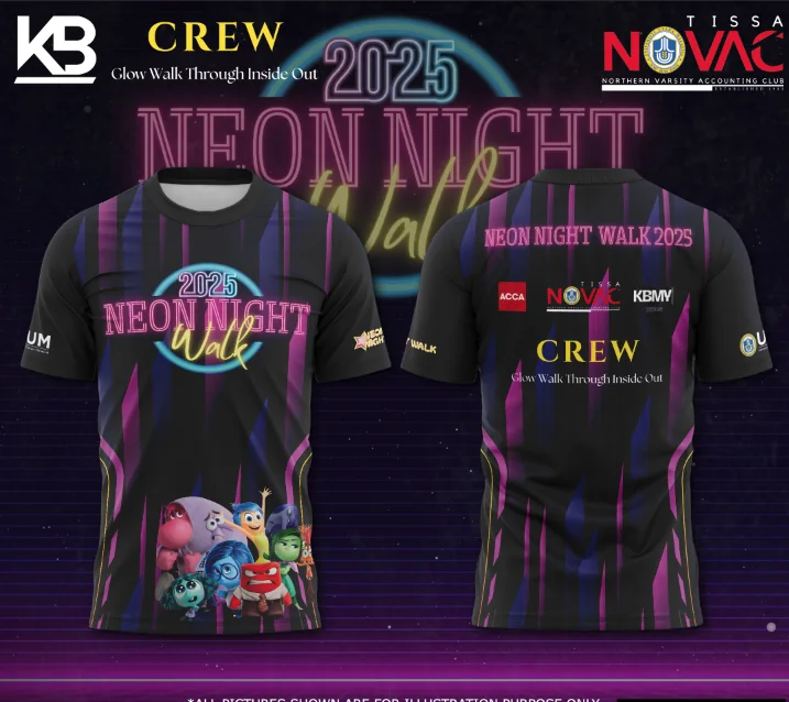 Neon Night Walk Crew Jersey by KBMY DESIGN