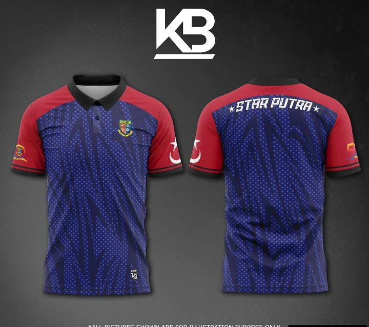 Star Putra Blue Red Polo by KBMY DESIGN